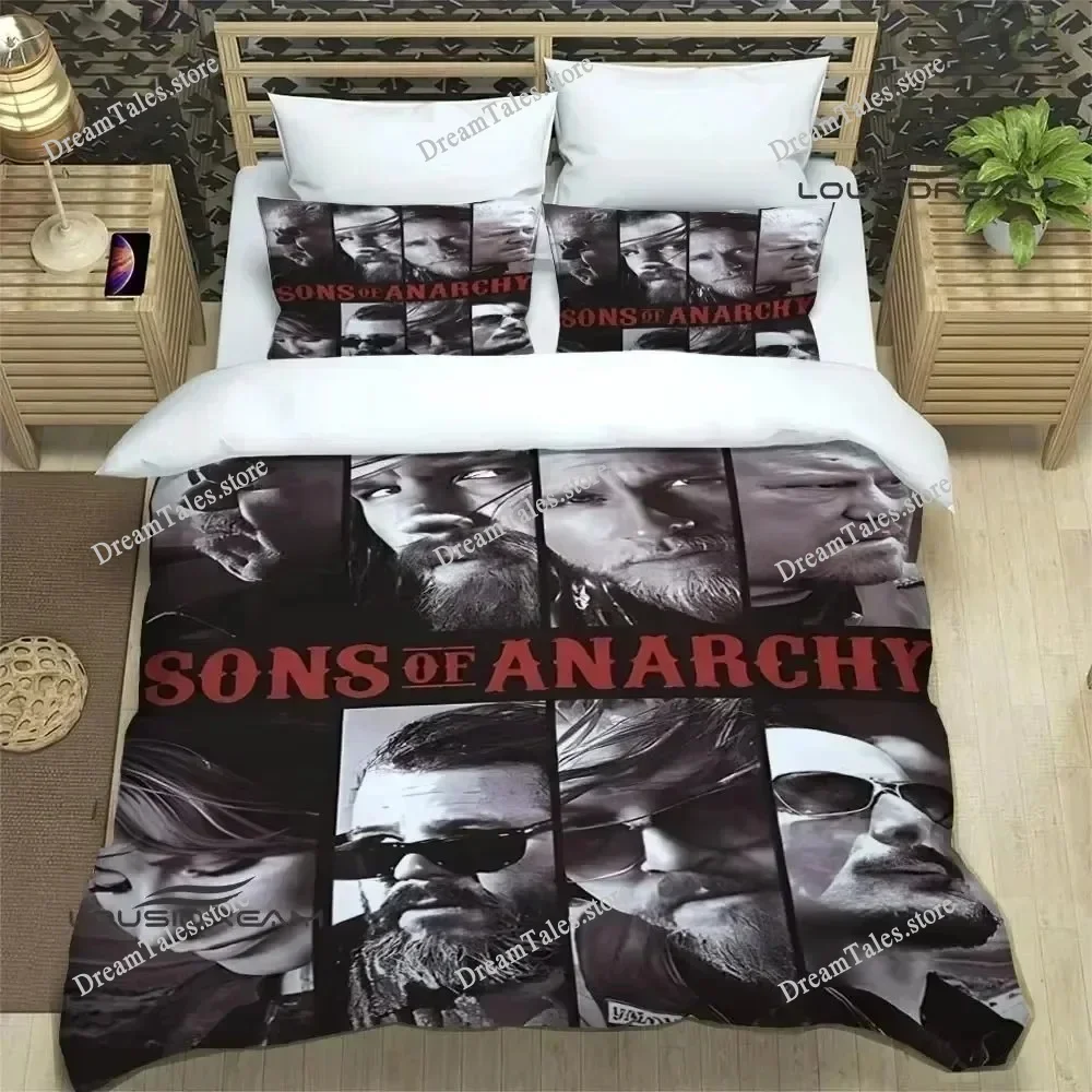 

Sons of Anarchy Retro Printed Bedding Sets Exquisite Supplies Set Duvet Cover Bed Comforter Set Bedding Set Luxury Birthday Gift