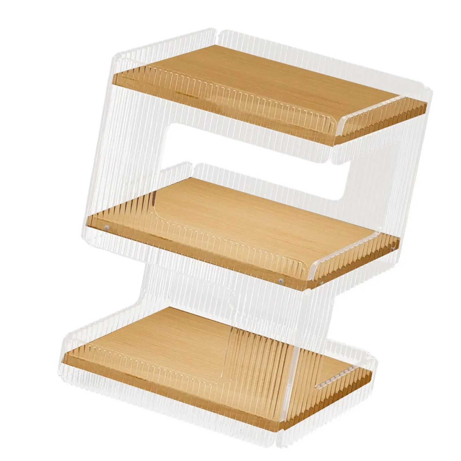 アクリル製エンドテーブル-ナイトスタンド-3段-多目的小型アクセントテーブル-レコードプレーヤー棚-寝室寮用