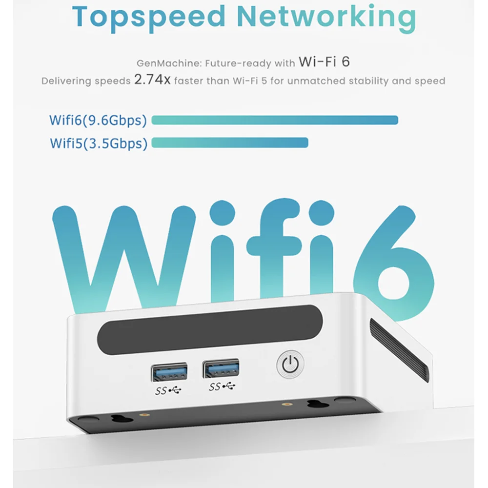 GenMachine New AMD Ryzen 5 5600U Support Windows 11Pro MINI PC DDR4 Channel WIFI6 BT5.2 Desktop Office Gaming Computer pc gamer
