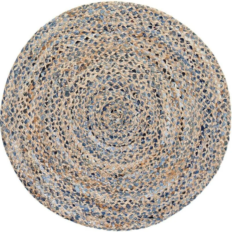 

Rug 100% Natural Jute Denim Style Braided Rug Reversible Rustic Modern Look Rug