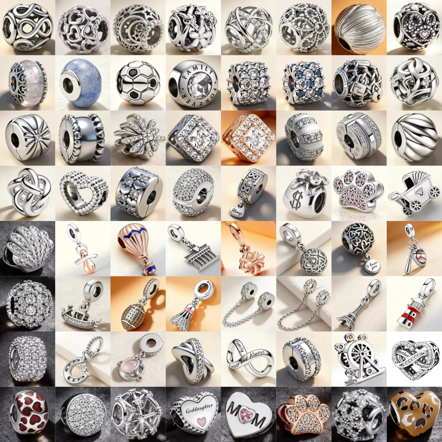 Hot selling S925 Silver Lighthouse Key Zircon Safety Buckle Charm Bead Fit for Bracelet DIY Women's Fashion Boutique Jewelry