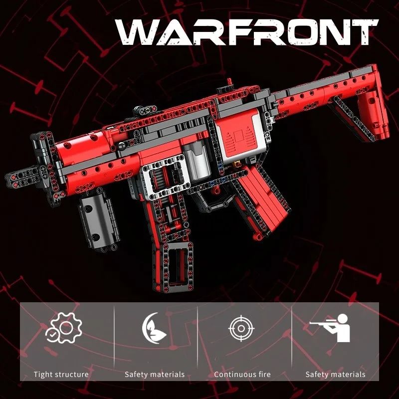 

New 732pcs MP5 Submachine Gun Electric Model Building Blocks Compatible Technic Guns Bricks PUBG Military SWAT Toys