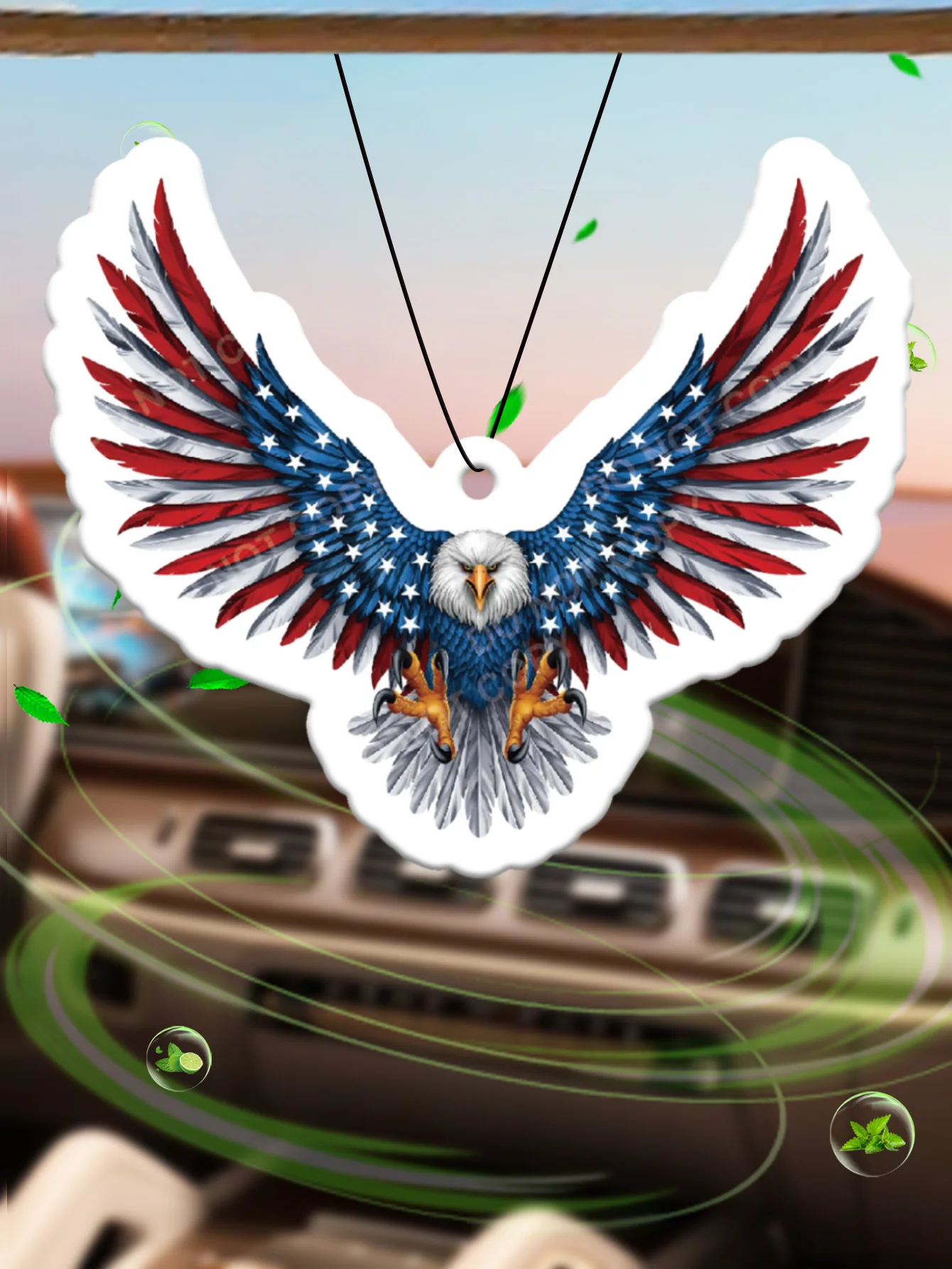 

American Eagle Intercontinental Hotel with Flag Wings (Hotel Scent) Neutral Car Perfume and Non-Toxic Air Freshener | Natural Essential Oils and Aromatherapy Tablets (Noroali/Grapefruit/Cedar) | Hanging Type and Can Be Used as a Vent Clip | Long-Lasting F