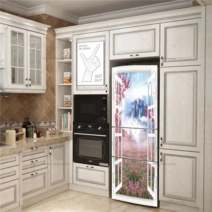 Various Styles of Plant Refrigerator Door Sticker PVC Waterproof Adhesive Posters Can Be Customized in Size Refrigerator Sticker