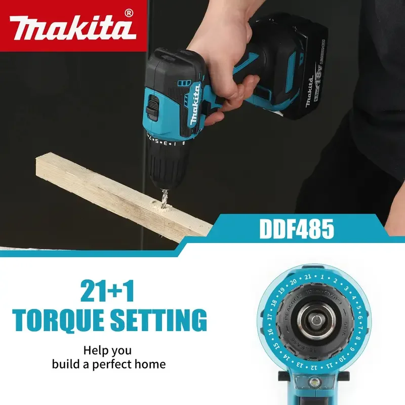 ماكيتا DDF485 10 مللي متر LXT أداة لاسلكية مدمجة متعددة الوظائف مفك تأثير محرك بدون فرش قابلة للشحن مثقاب بدون فرش #6