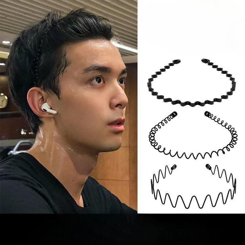 

Men's Headbands, Men's Small Hair Clips, Sports Headbands, Wavy Black Headbands, Women's Short Hair Accessories