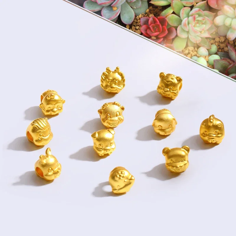 1 Pcs Sand Golden Color Beads DIY Jewelry Accessories For Bracelet Necklace Ethnic Style Animal Design Not easily faded