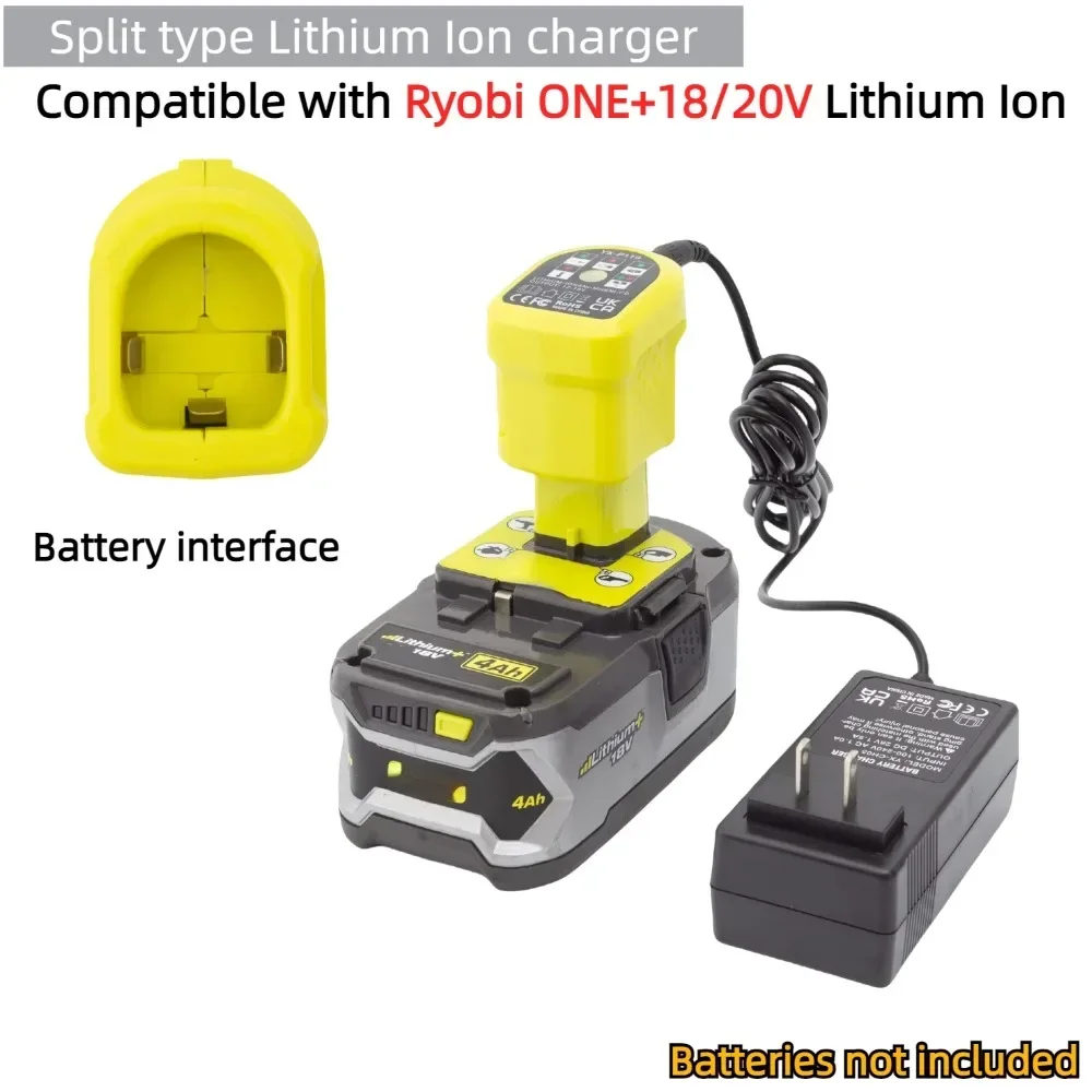 Split type lithium battery charger For Ryobi ONE+18/20V Lithium Ion Input 100-240V, output 28V/1.5A (Batteries not included）