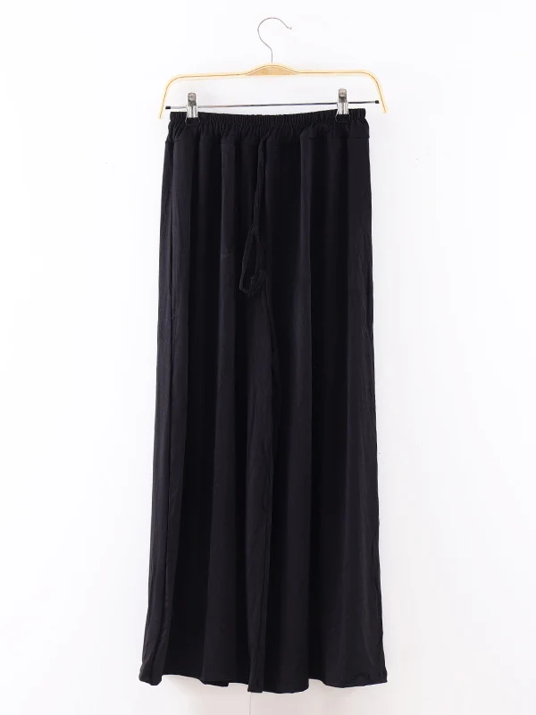 크리스마일 여성용 편안한 댄스 와이드 레그 팬츠 드레이프드 스트레치 루즈 솔리드 봄 여름 댄스 홈 캐주얼 릴랙스 여성 바지