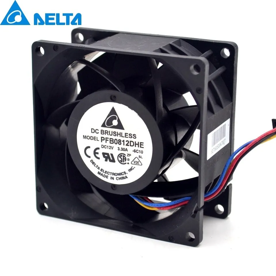 New 8CM 80mm high speed automotive supercharger conversion 3.3A 12v PFB0812DHE cooling fan violence 80 * 80 * 38mm for Delta