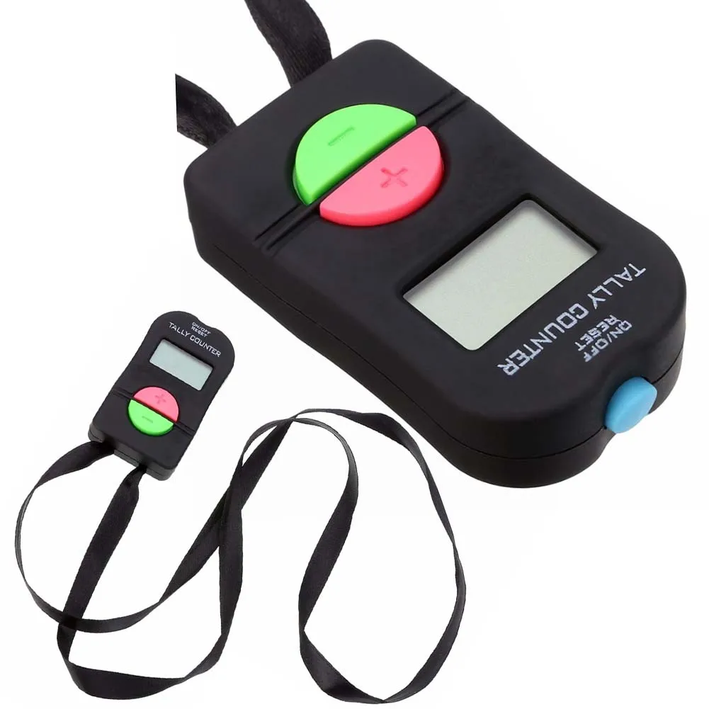 Electronic Portable Counter with 4 Digit Display Audible Sound and Lanyard for Inventory Management and Event Counting