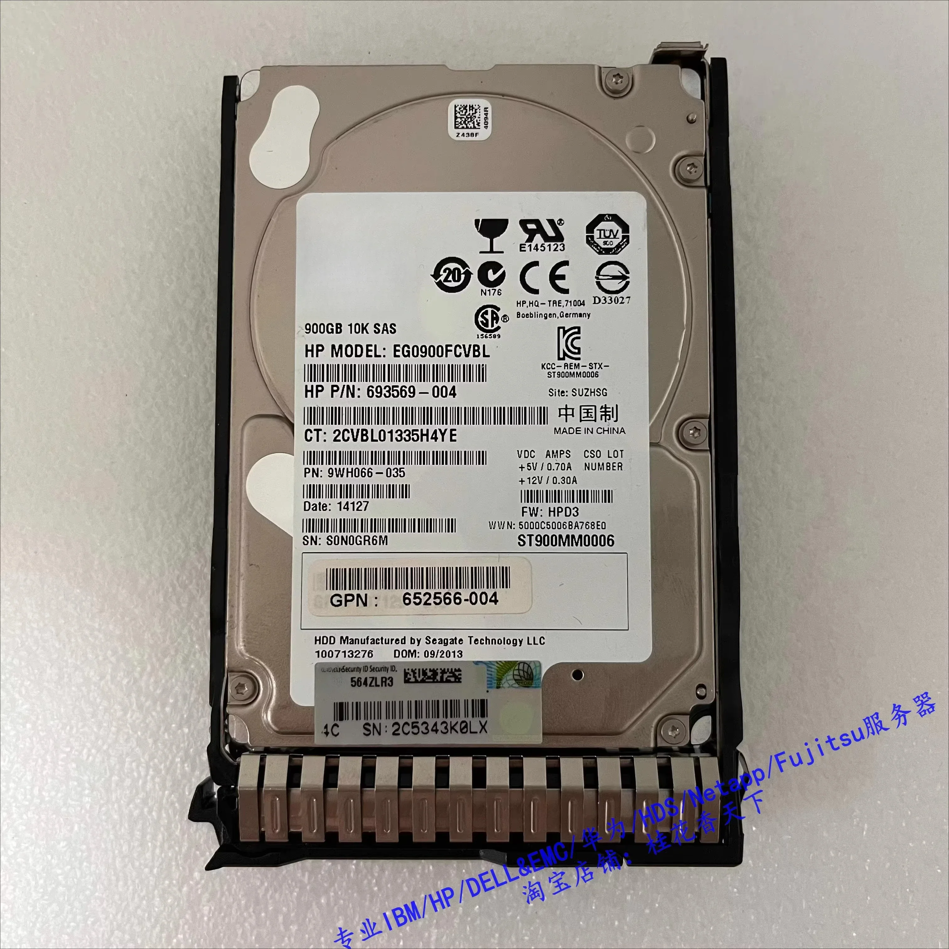 

Используется для серверного жесткого диска HP 653971-001 900G 10K SAS 2,5 дюйма 652589-B21