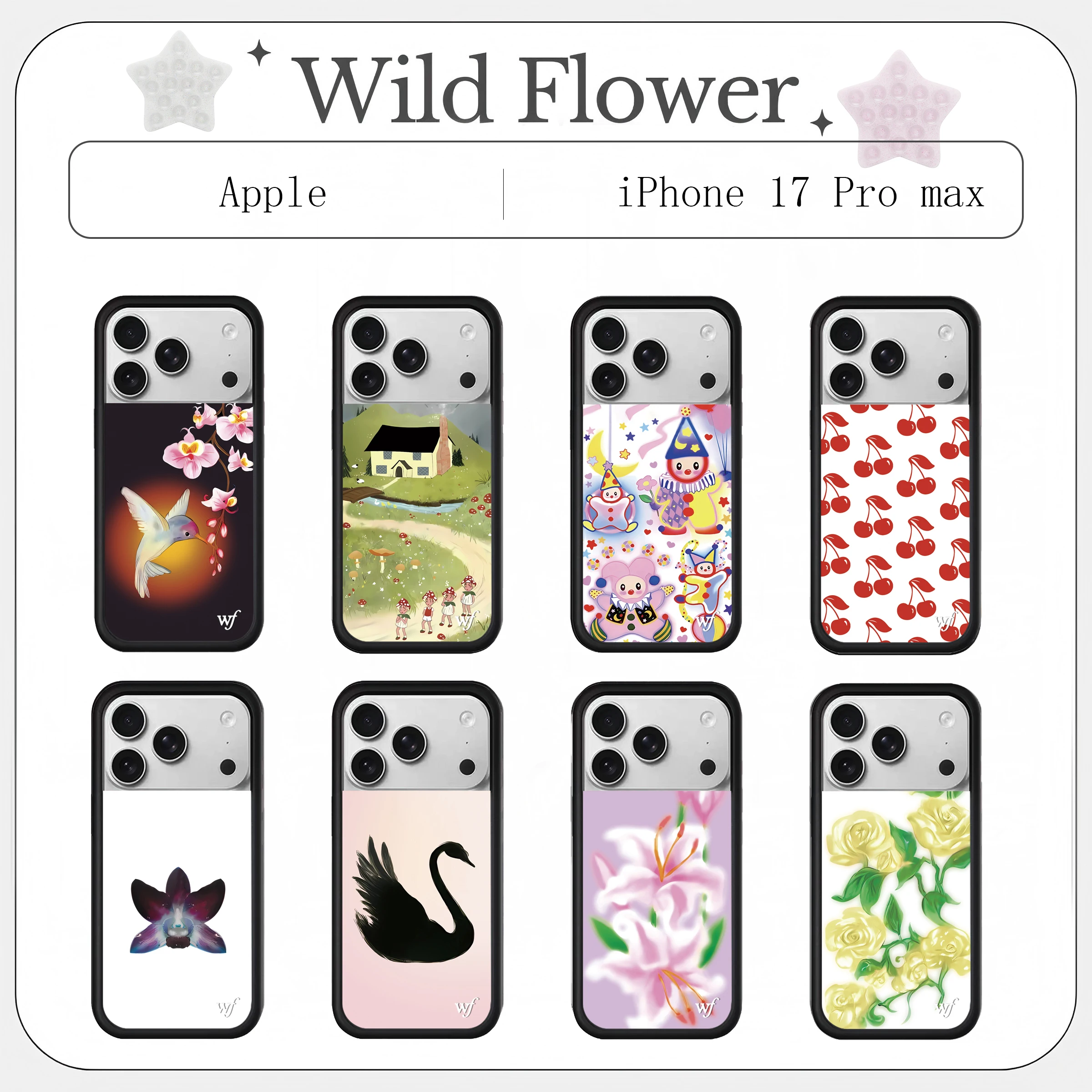 

2025 Wildflower 3D lily Pastoral Phone Case for iPhone 12 13 14 15 16 17 Pro Max Plus Air 17pro wf Orchid Clown Around Cover