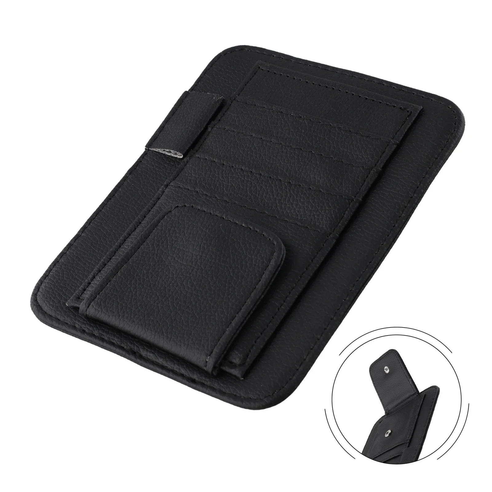 Car Sunshade Multifunctional ID Storage Clip 5.5x12.5cm Storage Bag Great Space-saving Storage For Cards Pens IC Cards Glasses