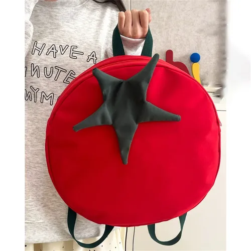 Imagen 2 del producto Mochila de moda de nicho para mujer, mochila de gran capacidad con personalidad de tomate súper bonita, mochila escolar para estudiantes universitarios