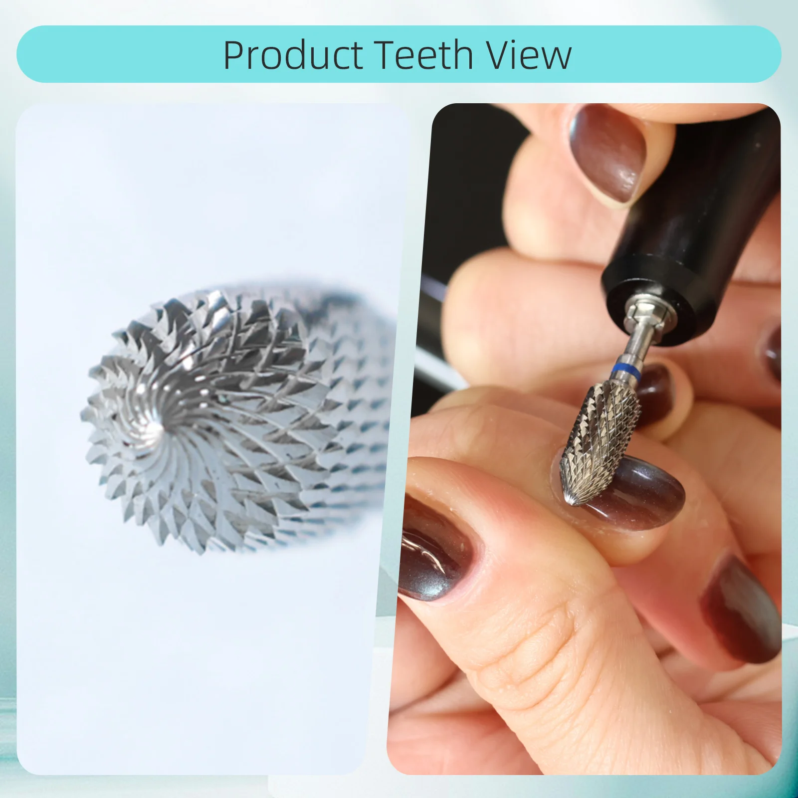 Punte per fresa per unghie HYTOOS Bullet Carbide Pro a forma di barilotto e cono, strumento per la rimozione di punte in acrilico e gel, accessori per manicure per fresa elettrica