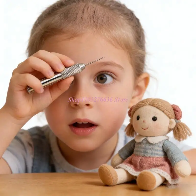 R6FD Doll Hair Implantation Tool Metal Needle Grip Doll Hair Rooting Tool with Stable Operations for Fine Craft Work