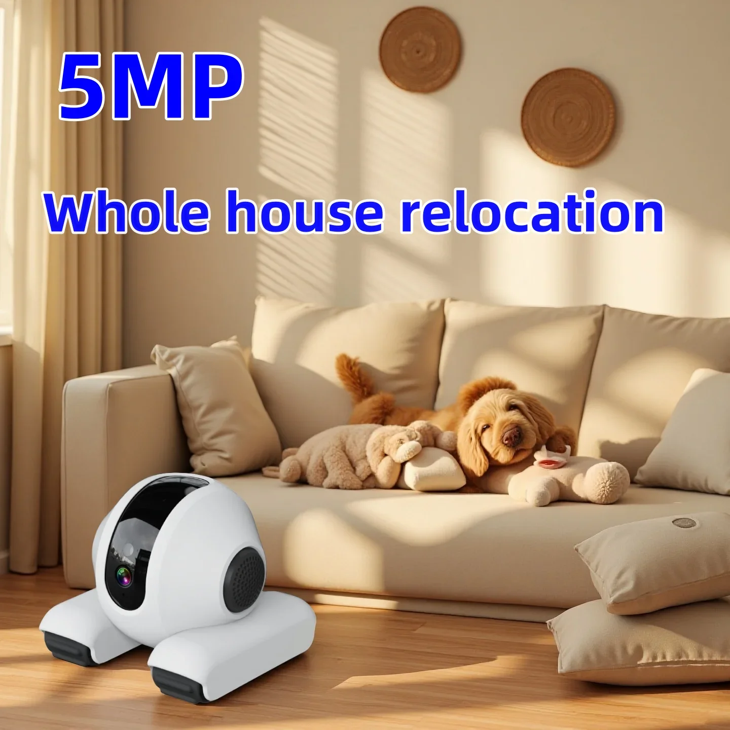 

Pet Robot Camera with 5MP HD Video,Motion Detection & 2-Way Audio, Wireless Indoor Dog Monitor for Home Security,Real-Time Alert