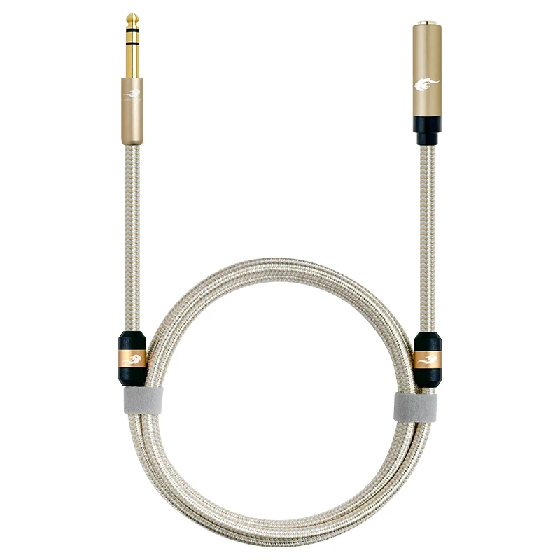 HiFi 1/4 inch TRS Male 6.35mm to 6.35mm Female Audio Extension Cable for Headphone Guitar Stage Studio Monitors Stereo Extender