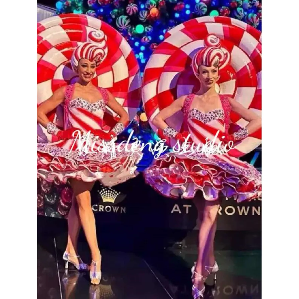 Natal doces sorvete menina traje querida bolo paraíso desfile traje bar boate cosplay traje desempenho cosplay