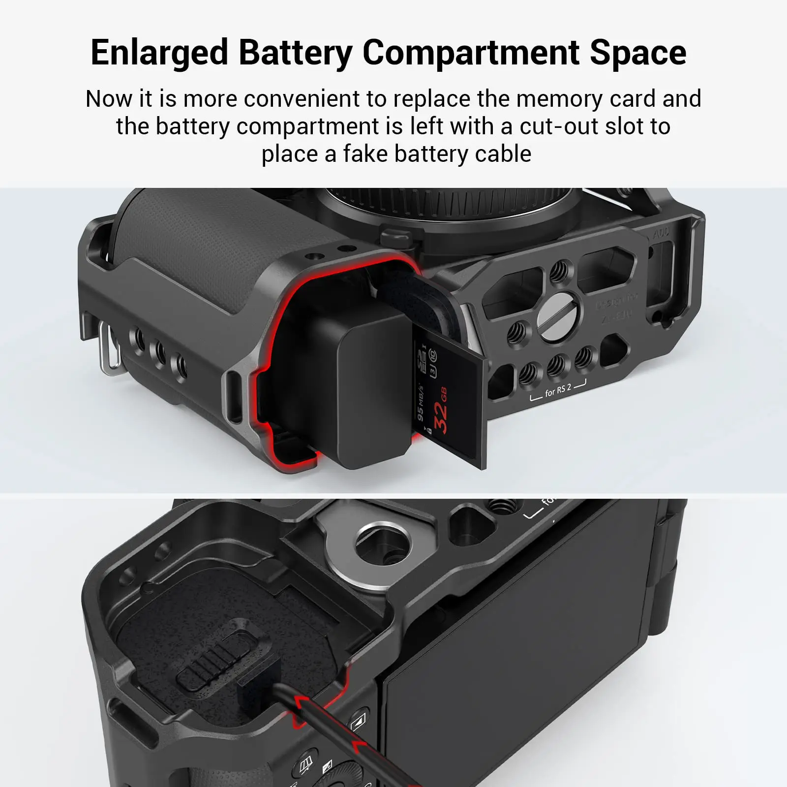 SmallRig for Sony ZV-E10 Cage with Built-in Quick Release Plate for Arca-Swiss and Cold Shoe for Sony ZV-E10 Camera Case -3531B