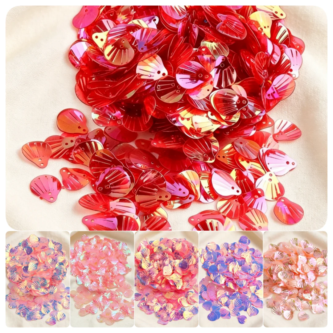 10g/Bag13mm Transparent Shell Mermaid Fish Scale Sequins PVC Paillettes DIY Wedding Sewing Dress Craft Lentejuelas Accessories
