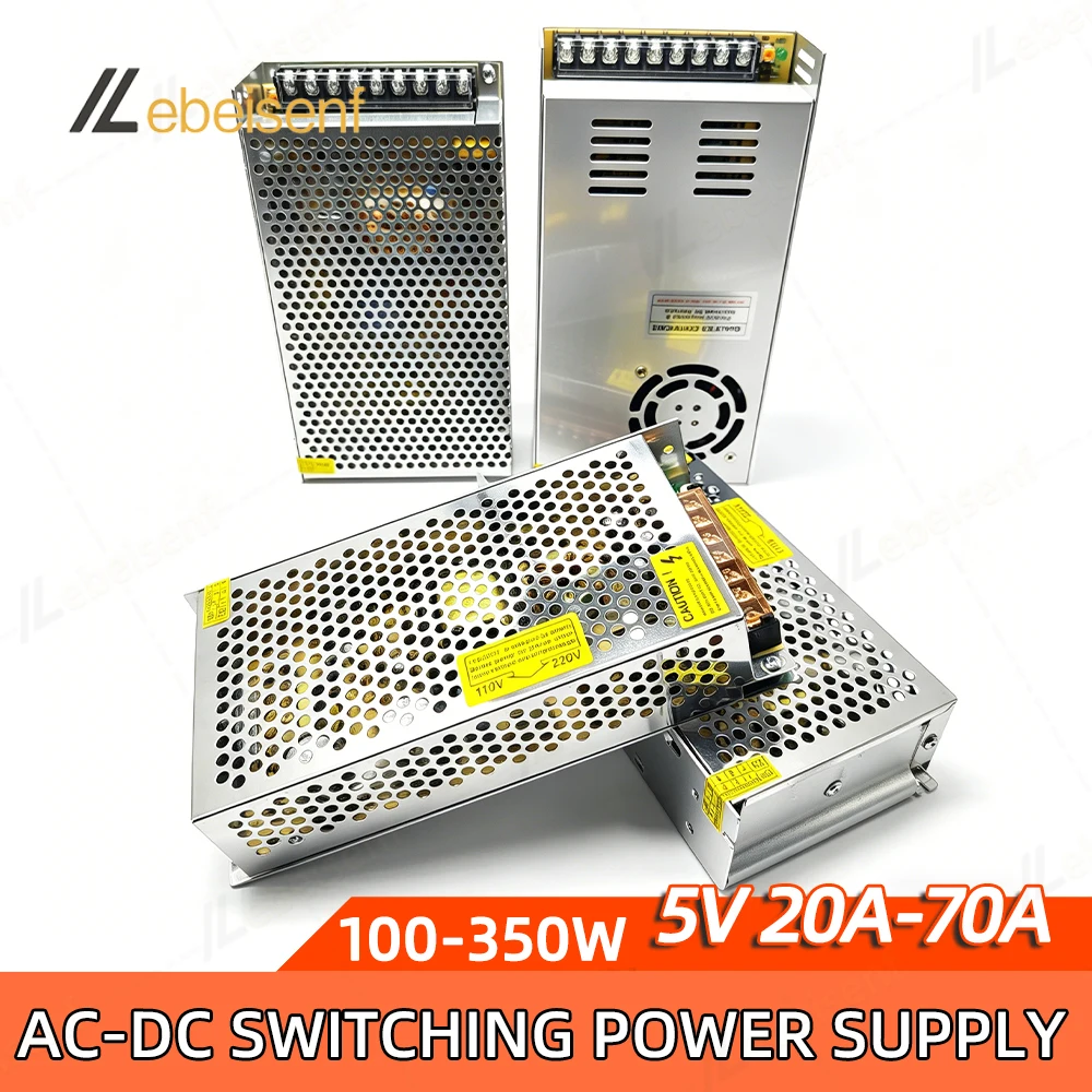 AC 110-220V To DC 5V Switching Power Supply High Current 20A 30A 40A 60A 70A 100W 150W 200W 300W 350W Driver For LED Strip Light