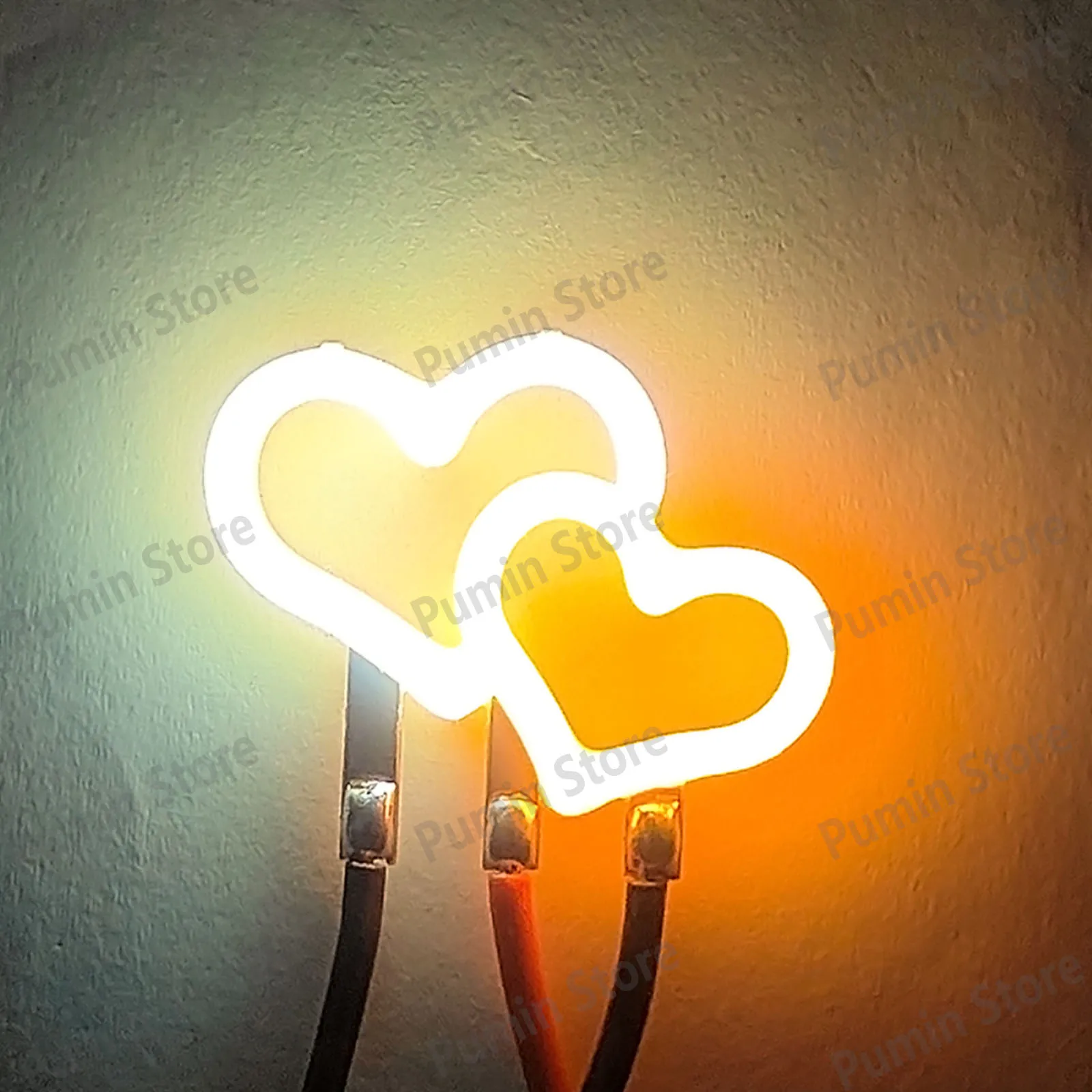 Leds Warm light/white light DC3V led graphic filament  Double Love    Vintage Edison light bulb creative DIY For home decoration