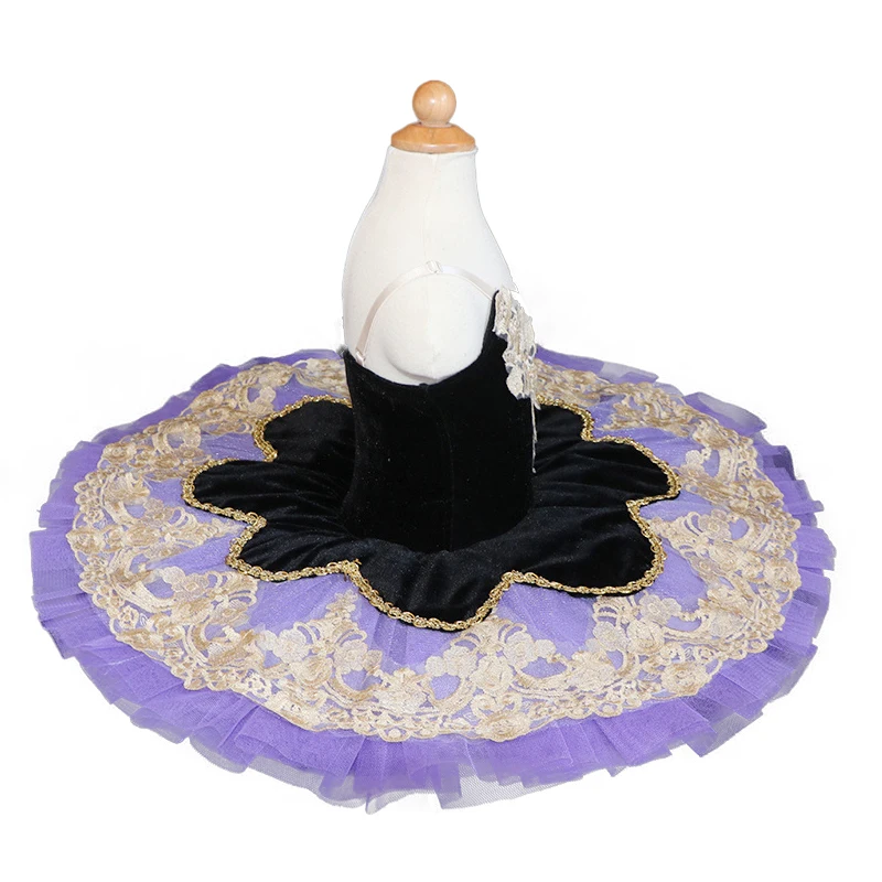 ピンク子供社交服スパンコールフラワーチュチュバレエドレス女の子のためのモダンダンスチュチュドレス女の子バレエプリンセスドレス