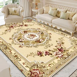 European Style Home Decoration Rugs Living Room Retro Flower Carpet Hall Sofa Large Area Rug Non-slip Room Doorway Soft Foot Mat