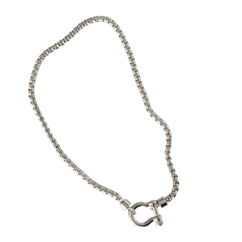 Cool Stainless Steel Carabiner Pendant Necklace for Travel and Social Event image 4