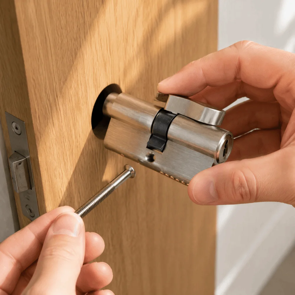 Precise Copper Door Lock Cylinder with 3 Keys Silver Door Lock Core Home Door Lock Home Lock Component Replace