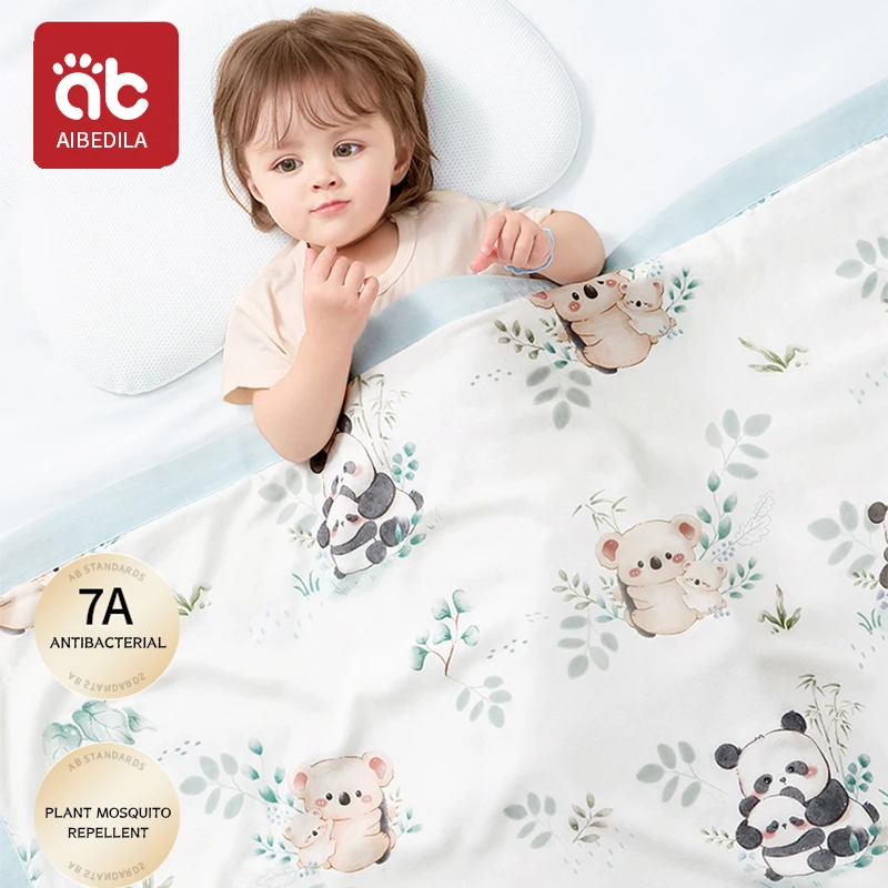 

AIBEDILA Newborn Panda Print Blanket Cotton Double Gauze Blanket Baby Blanket Bath Towel Baby Blanket Baby Swaddle