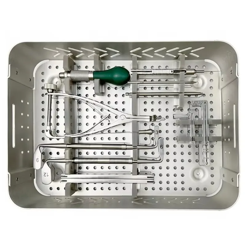 Veterinary Implants and Instruments Set Complete with Cage Plate and Locking Screws for Canine Stifle Surgery FWX