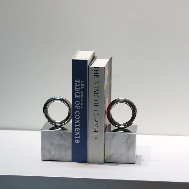 Modern minimalist marble books rely on geometric ornaments, tea room study sales office, desktop home decoration ornaments