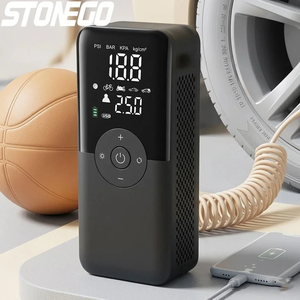 

Портативный перезаряжаемый воздушный компрессор высокого давления для накачки шин автомобилей, мотоциклов и велосипедов