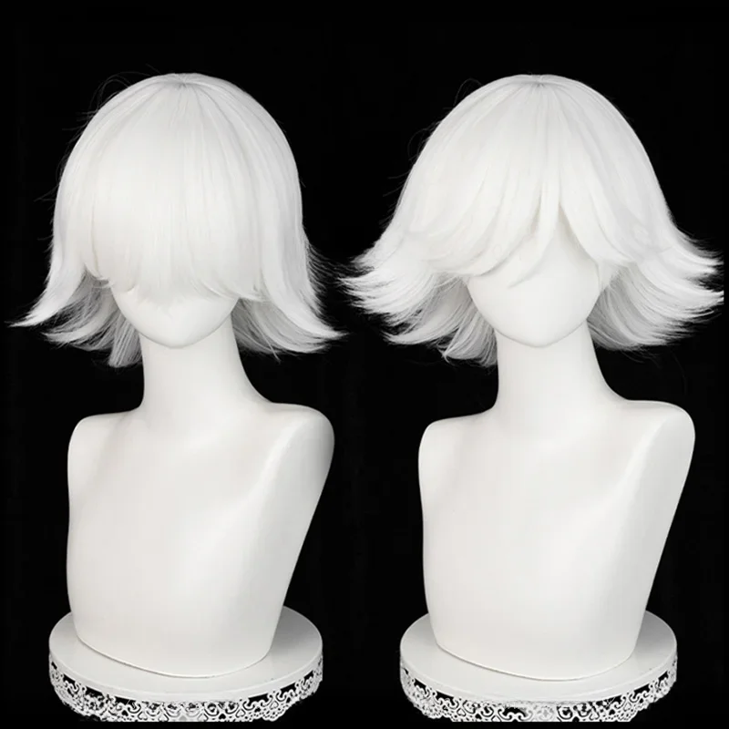 Mi Zu Ki Cosplay Wigs Short White Mizuki Cosplay Wig Heat Resistant Synthetic Hair Halloween Party Wig Hair