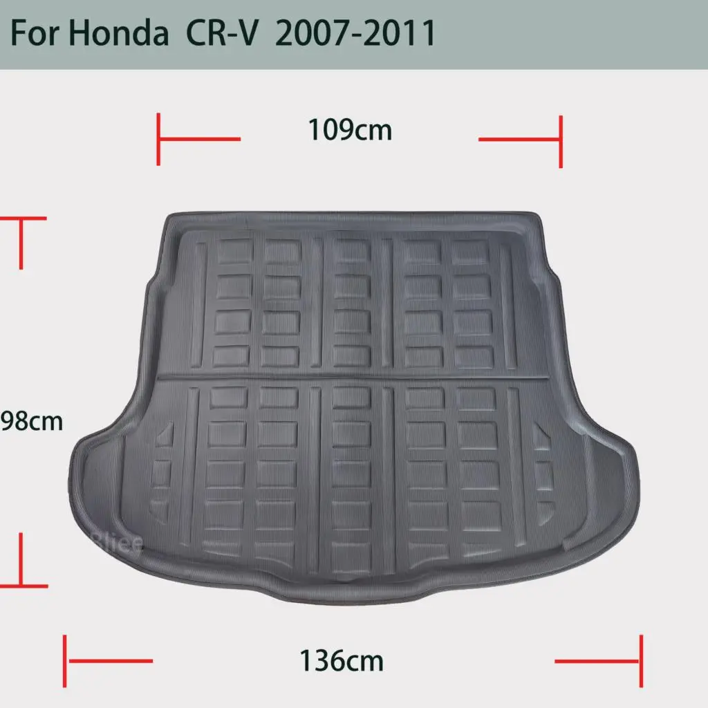 Car Rear Trunk Mat For Honda CRV CR-V 2007 2008 2009 2010 2011 Tailored Cargo Liner Boot Floor Tray Carpet Protector Mud Kick