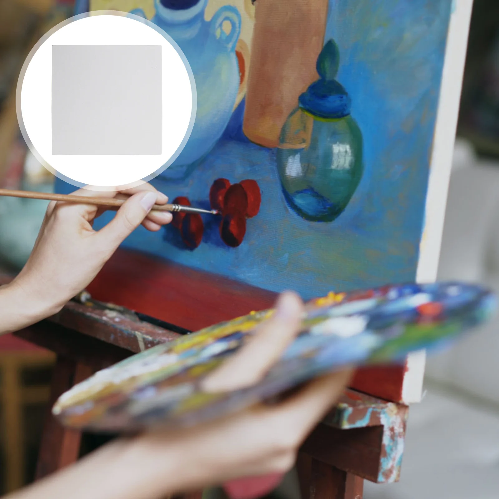 

4pcs Oil Painting Canvas Boards 20X20Cm White Artist Panel Set For Acrylic Tempera Archival Quality Artwork Canvas Panels