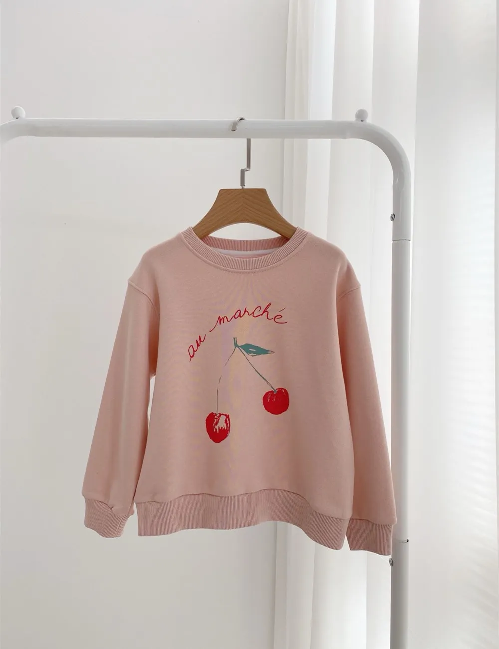 

baby girls clothes fall sweatshirt Cartoon fruit printed letter pattern pink sweet top Girls' pullover sweater