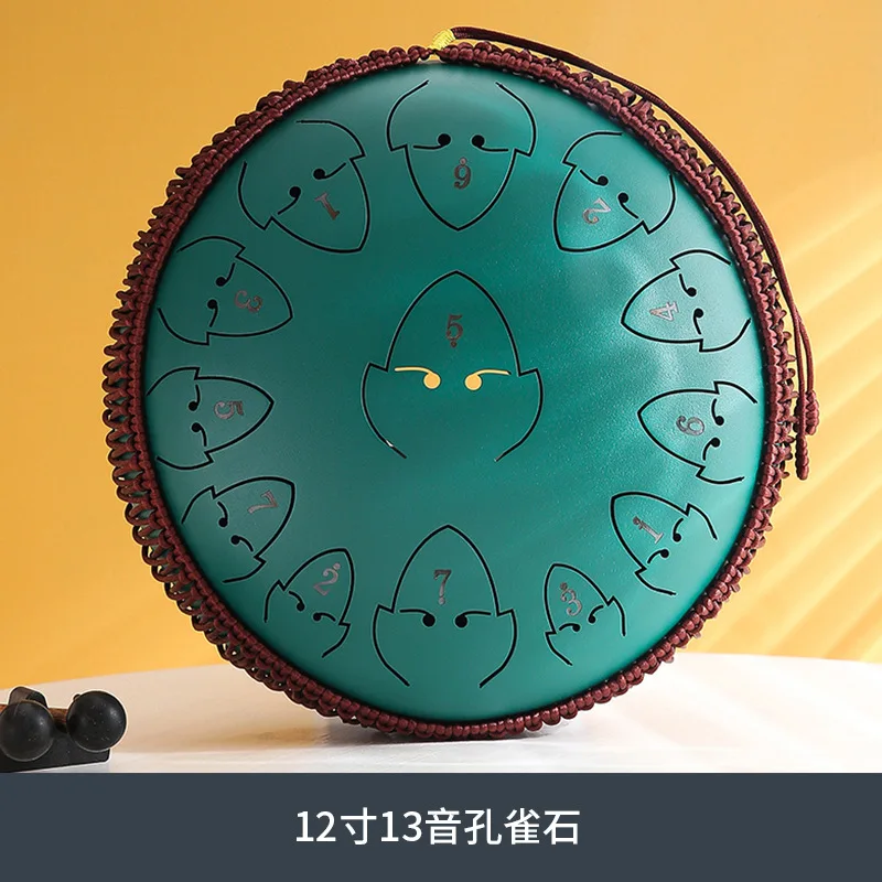 

Hooqu Factory Offer The Small Size Design 12 Inch (30 Cm) 13 Tongue Star Silver Hank Drum C Key Balmy Drum Steel Tongue Drum