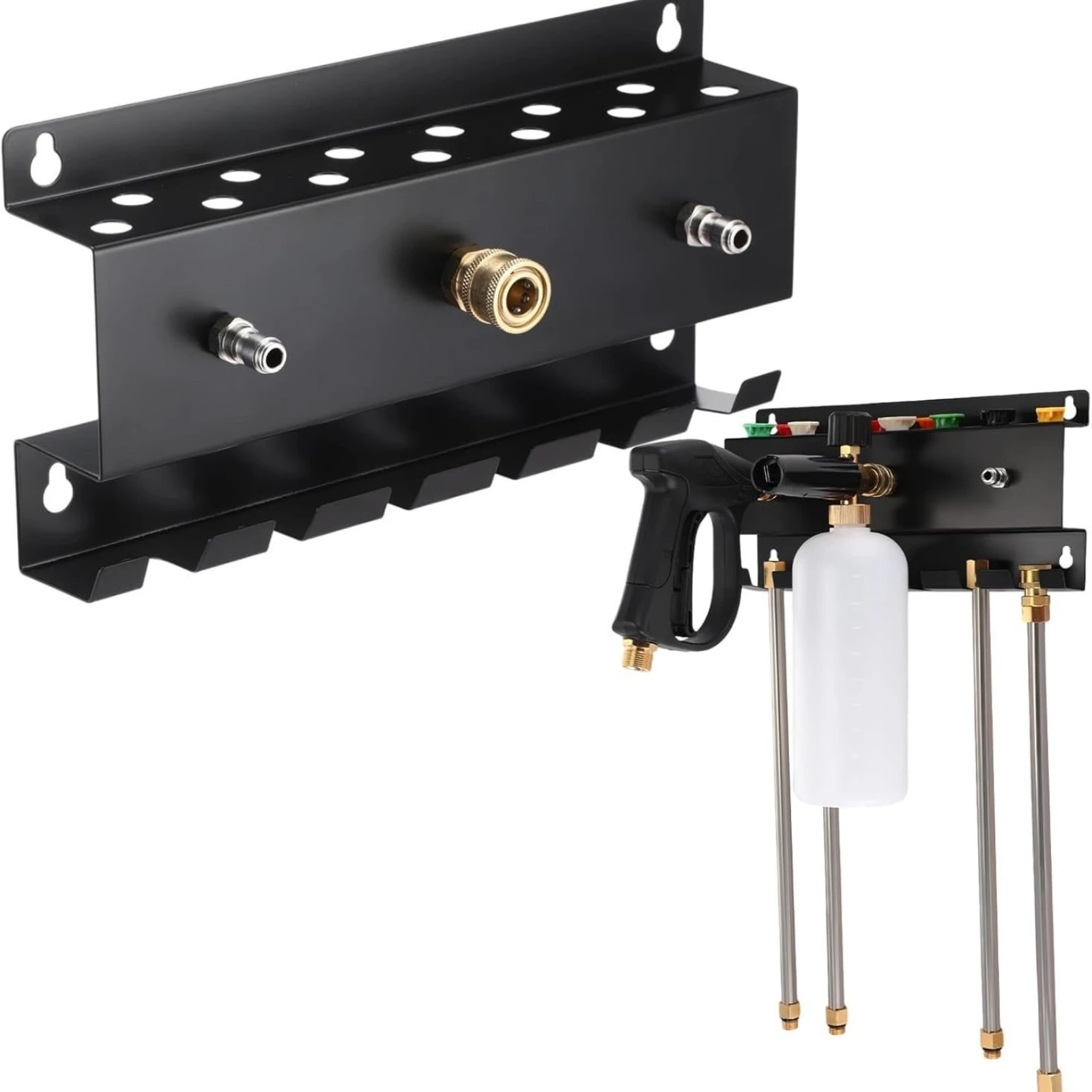 Pressure Washer Accessories Organizer Compact Pressure Washer Accessory Holder Wall Mount Wand Holder Space-Saving Metal