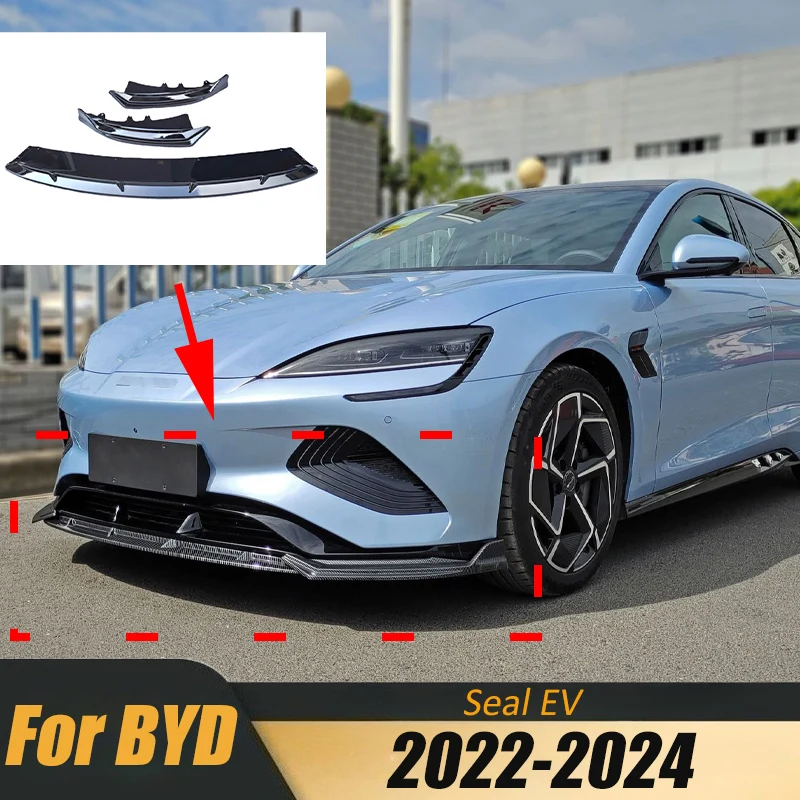 

For BYD Seal EV 2022 2023 2024 Car Front Bumper Lip Spoiler Splitter Decoration Diffuser Body Kit Lip Cap Lower Blade Guard