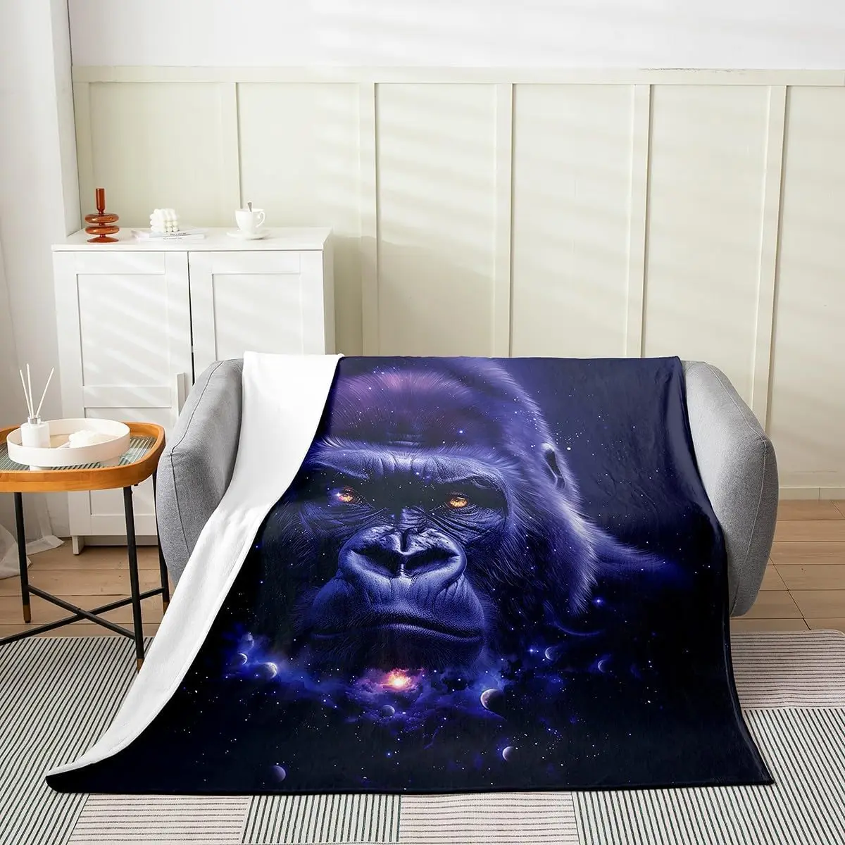 الغوريلا رمي بطانية العضلات الحيوان كينغ كونغ الزخرفية لينة الدافئة دافئ الفانيلا أفخم يلقي البطانيات للفراش أريكة الأريكة #5