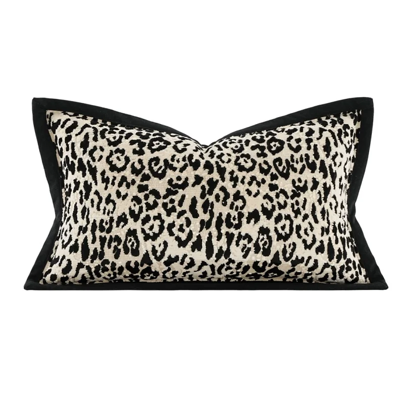 

Leopard Pillows Luxury Animal Print Geometric Cushion Case Velvet Jacquard Decorative Pillow Cover For Sofa Chair Home Decorate