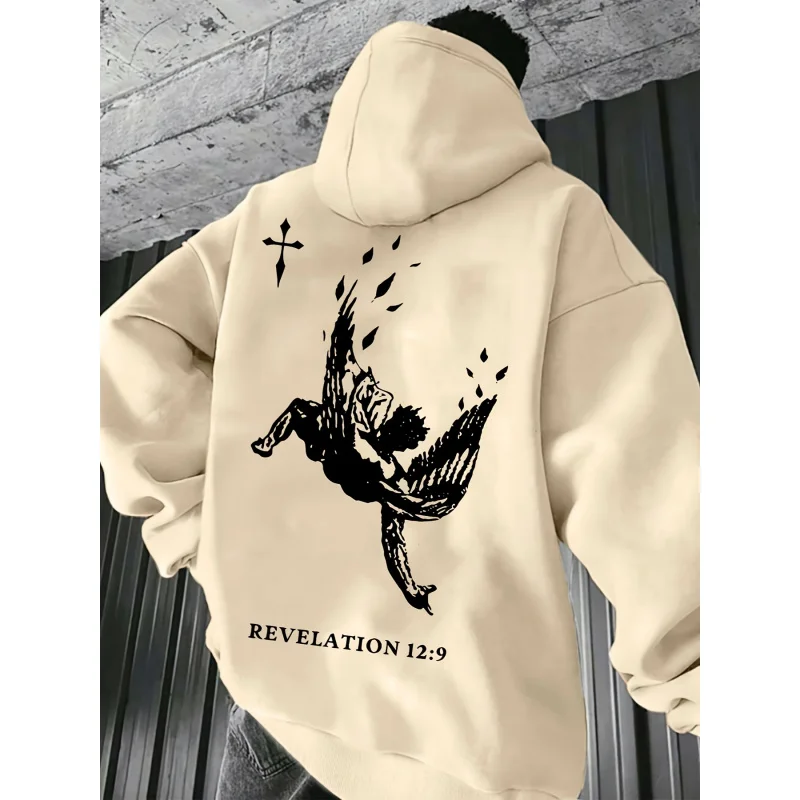 Men's Cartoon Printed Hoodie，Street Hip-Hop Rap Style Multi-Functional Loose Sports Casual Sweatshirt Unisex Top