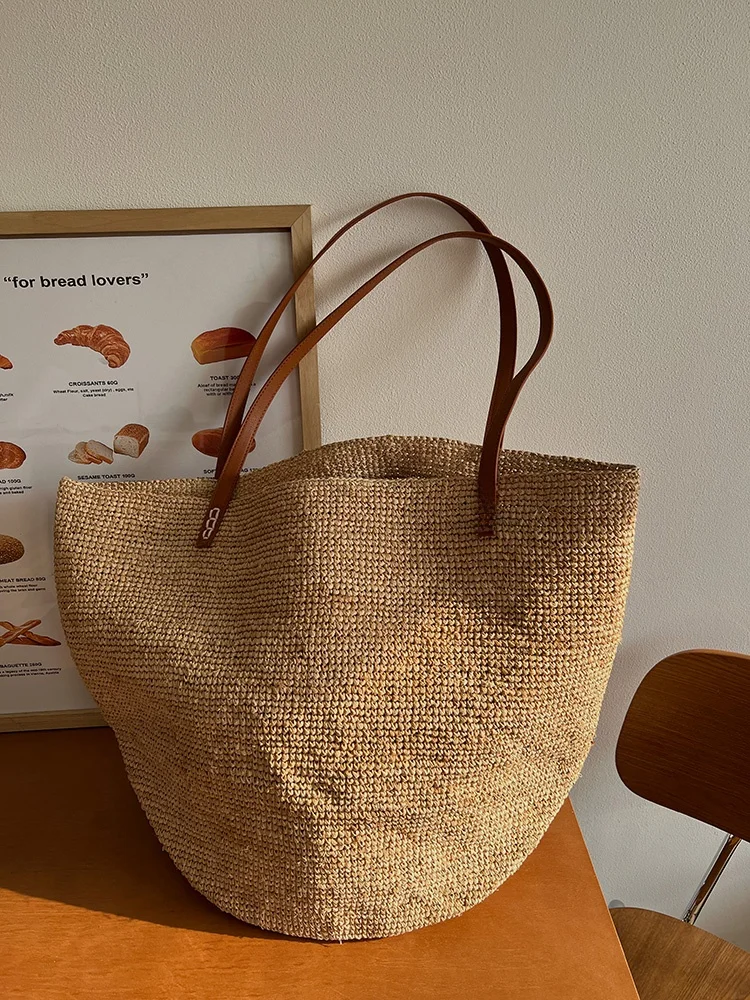 handwoven-raffia-grass-large-capacity-casual-shoulder-handbag-simple-leisure-tote-bag-for-holiday-style-unisex-soft-basket