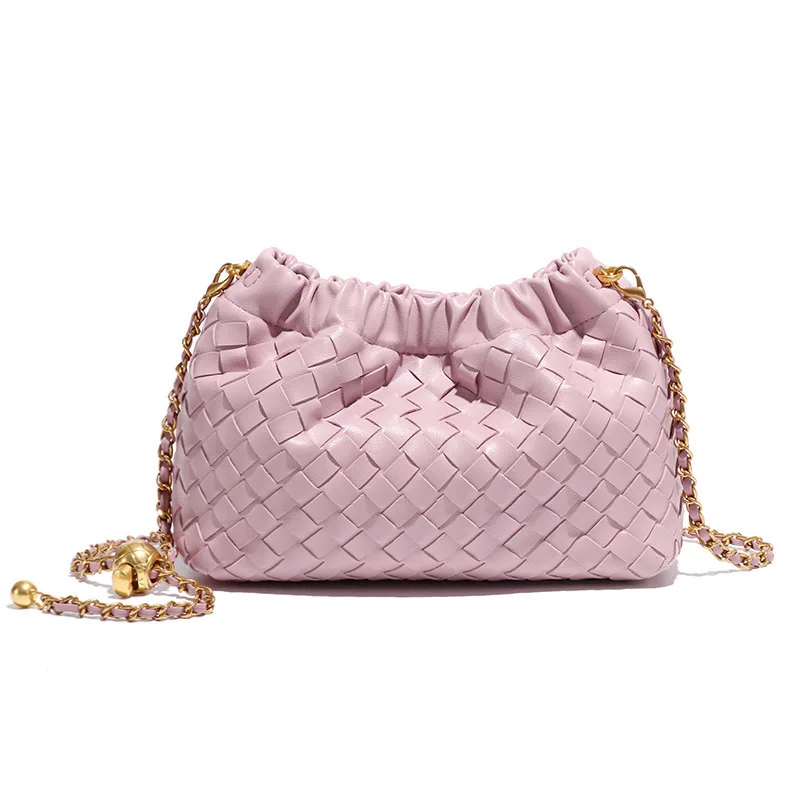 Bolso tejido a mano 2026, bolso nube, cadena pequeña, bolso bandolera, bolso de hombro versátil de lujo ligero para mujer, a la moda