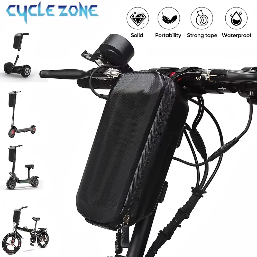 

EVA Hard Shell Front Storage Bag Large Capacity Waterproof for Bicycle Electric Bike Scooter Skateboard Handlebar Hanging Case