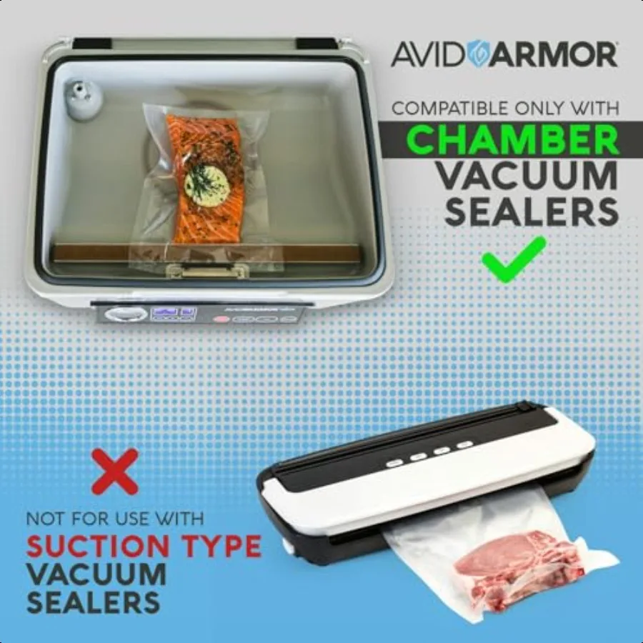 Пакеты Chamber Hine 3,5 мил PreCut Пакеты для вакуумного упаковщика камеры Сверхмощный герметичный пакет Упаковщик камеры без бисфенола Ассорти размеров Упаковка 6